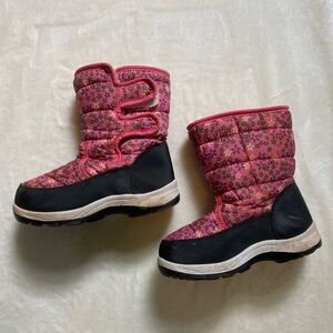 Kids Pink and Black Winter Boots
